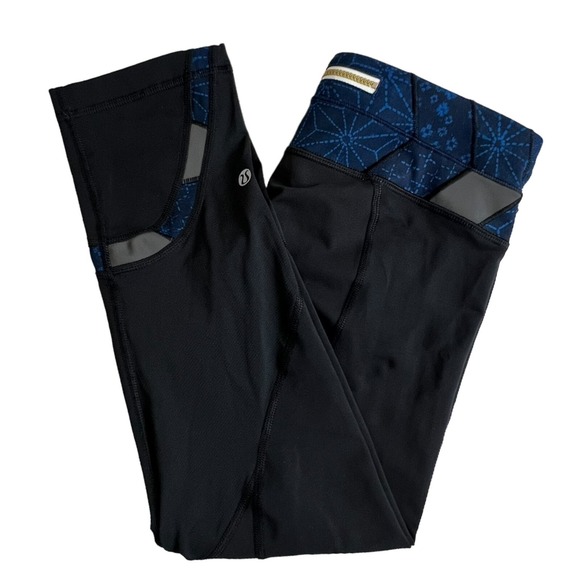 Lululemon Athletica Womens Run Inspire Crop II Sashiko Reflective Legging‎ 6 - Picture 1 of 7